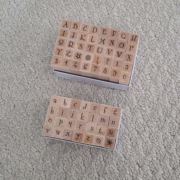2 Sets Wooden Alphabet Stamps - Picture 1 of 9
